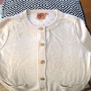 Cream, Tory Burch cardigan